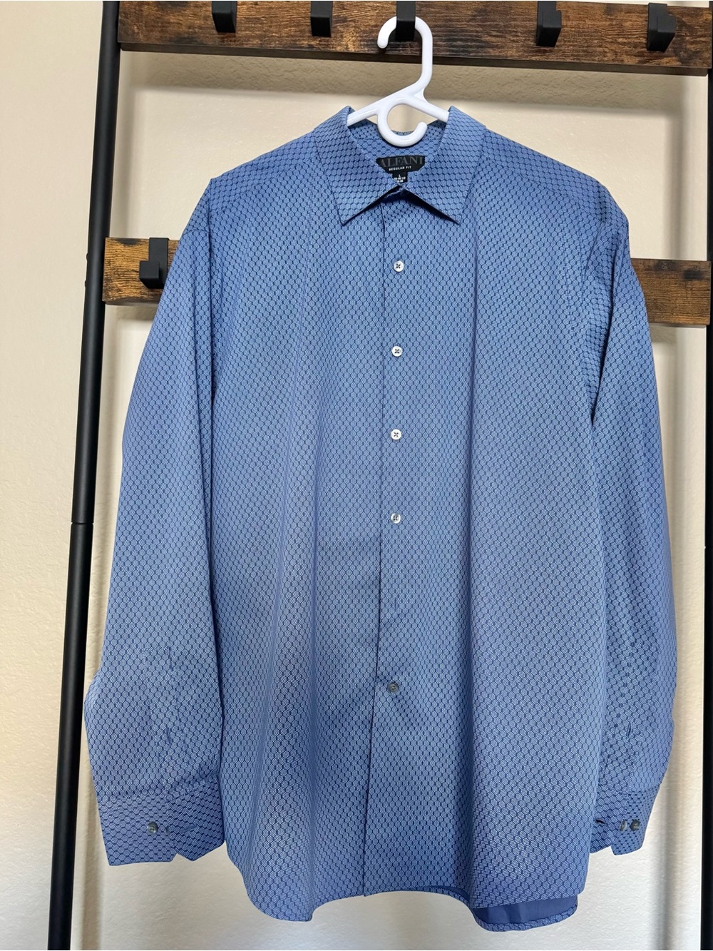Alfani Blue Micro-Pattern Dress Shirt